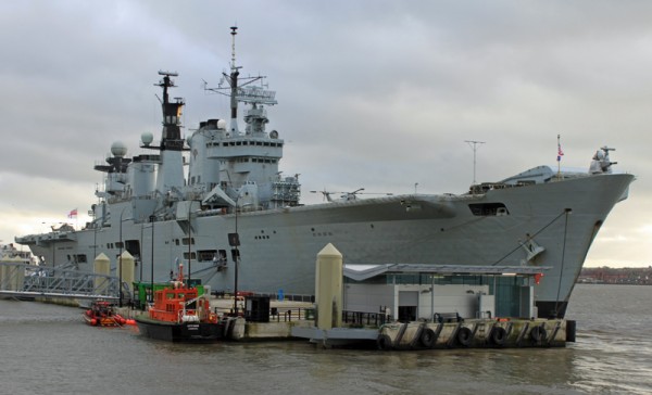 HMS Illustrious docked in Liverpool