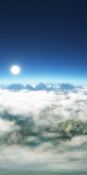 Blue Yonder - A Vue 9.5 Landscape Blue Yonder - a landscape rendered in Vue 9.5 Infinite of rolling valleys leading to distant hills shrouded in a layer of white cloud