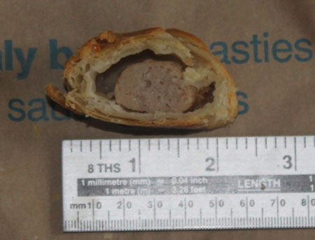 Greggs Sausage Roll Cross Section