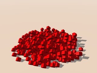500 Cubes Dropped using Progressive Drop Python Script